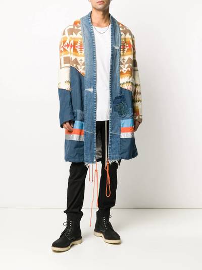 Greg Lauren panelled oversized-fit coat outlook