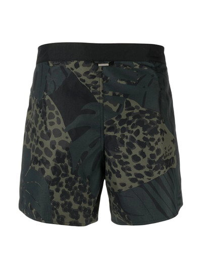 SAINT LAURENT Leopard Nocturne printed swim shorts outlook