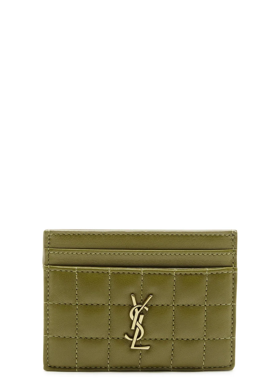 Quilted leather card holder - 1