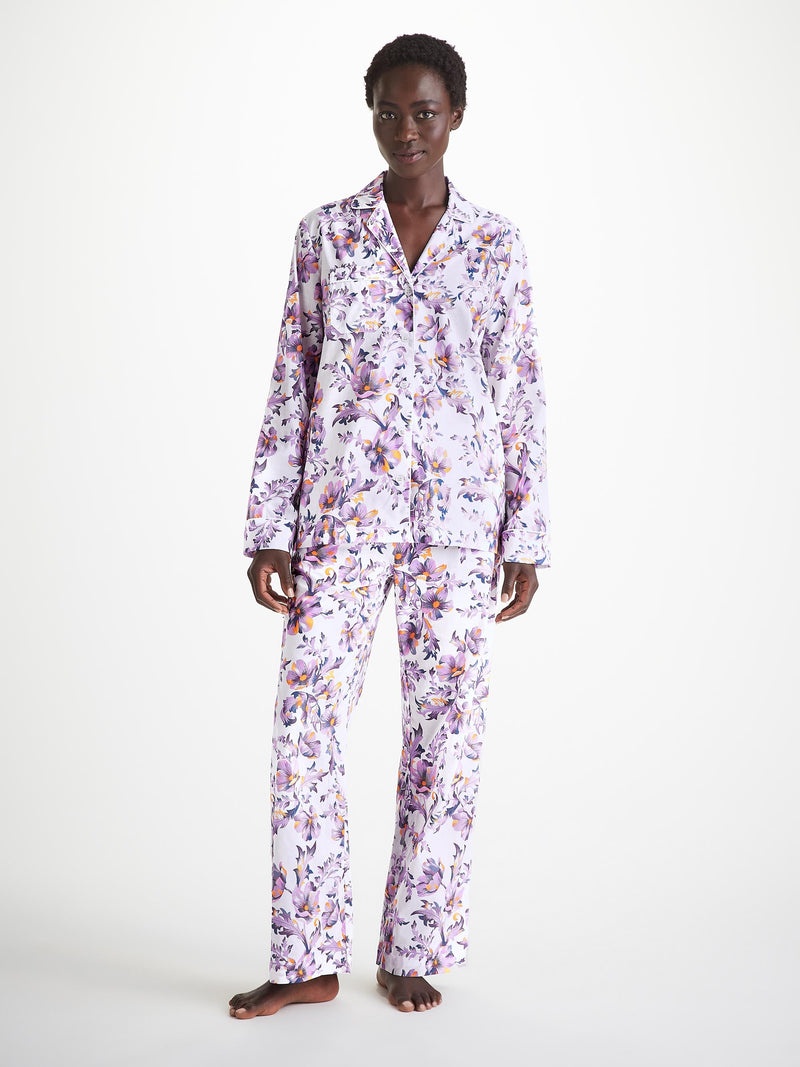Women's Pajamas Cotton Batiste White Wildflower Print - 2