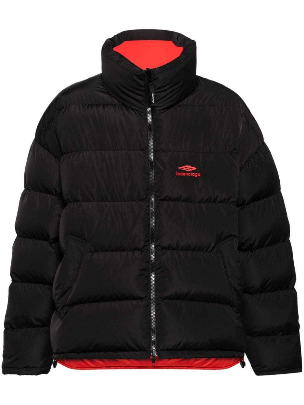 logo-print reversible puffer jacket - 1