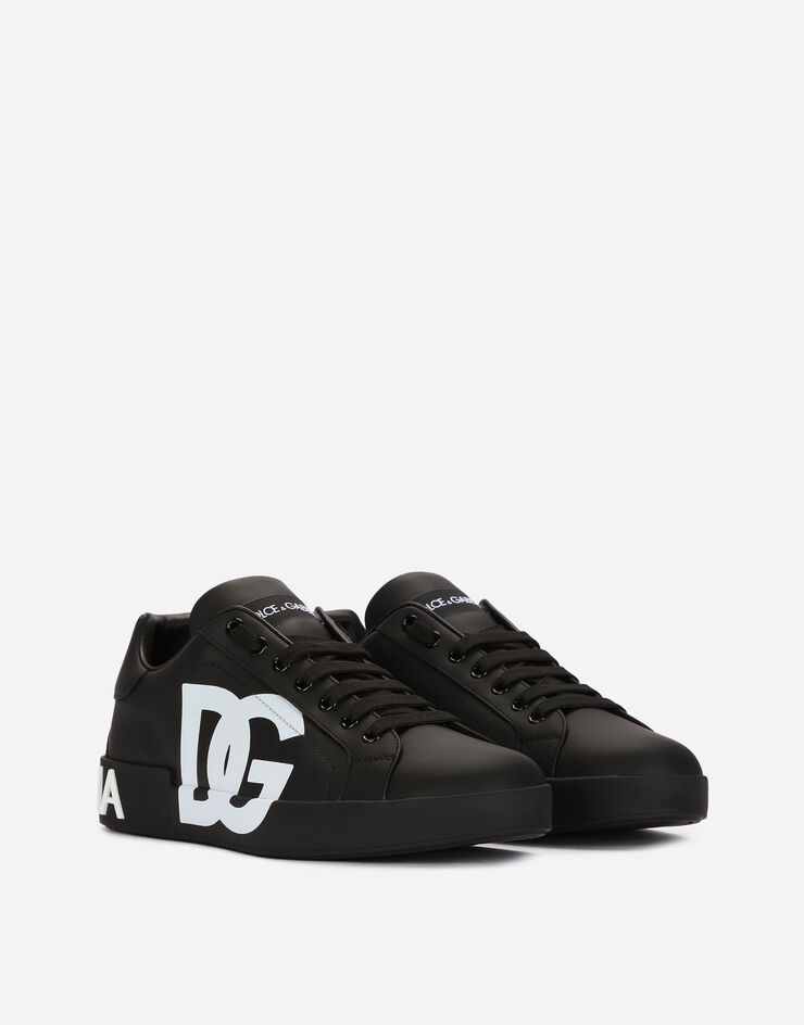 Calfskin nappa Portofino sneakers with DG logo print - 2