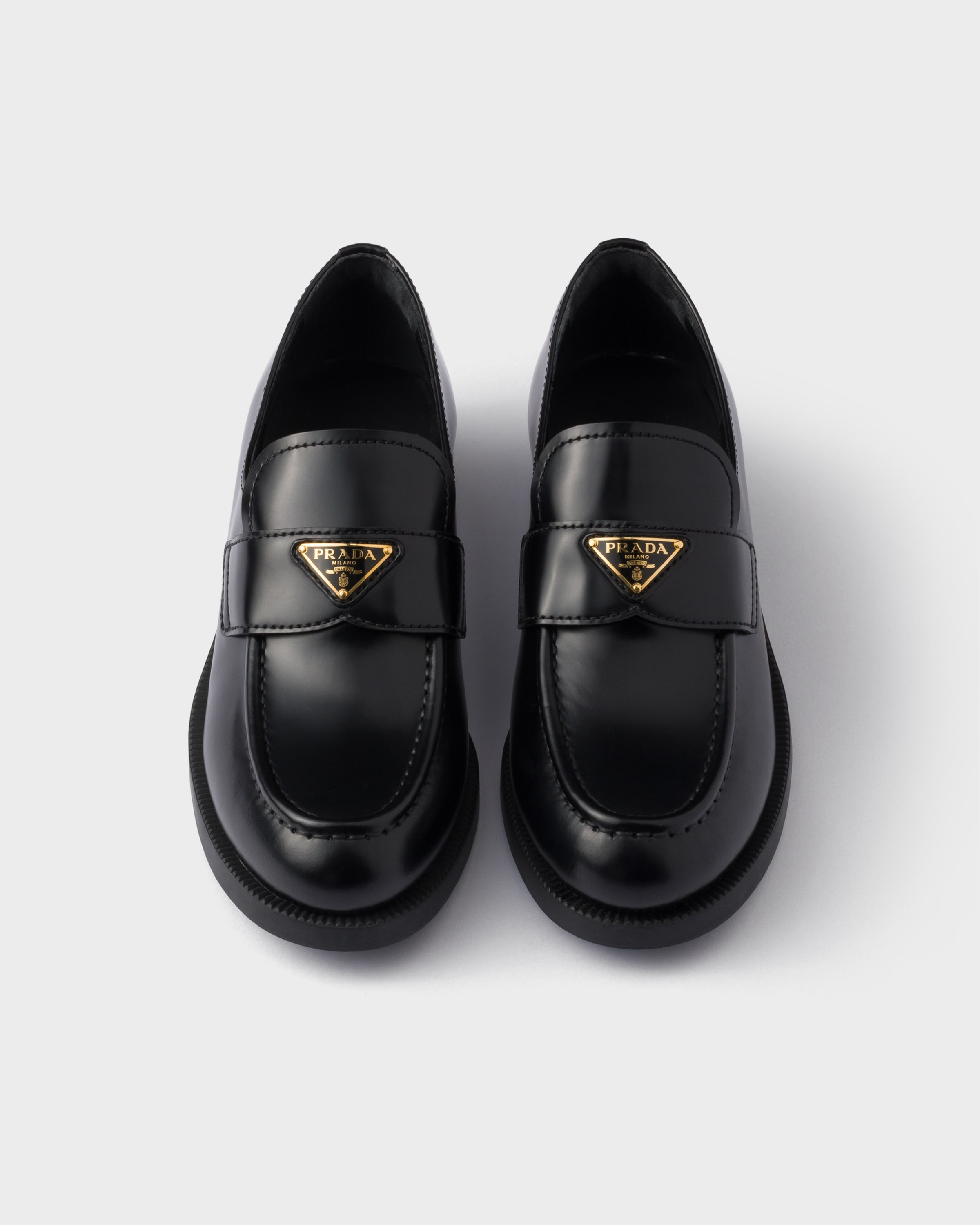 Brushed leather loafers - 3