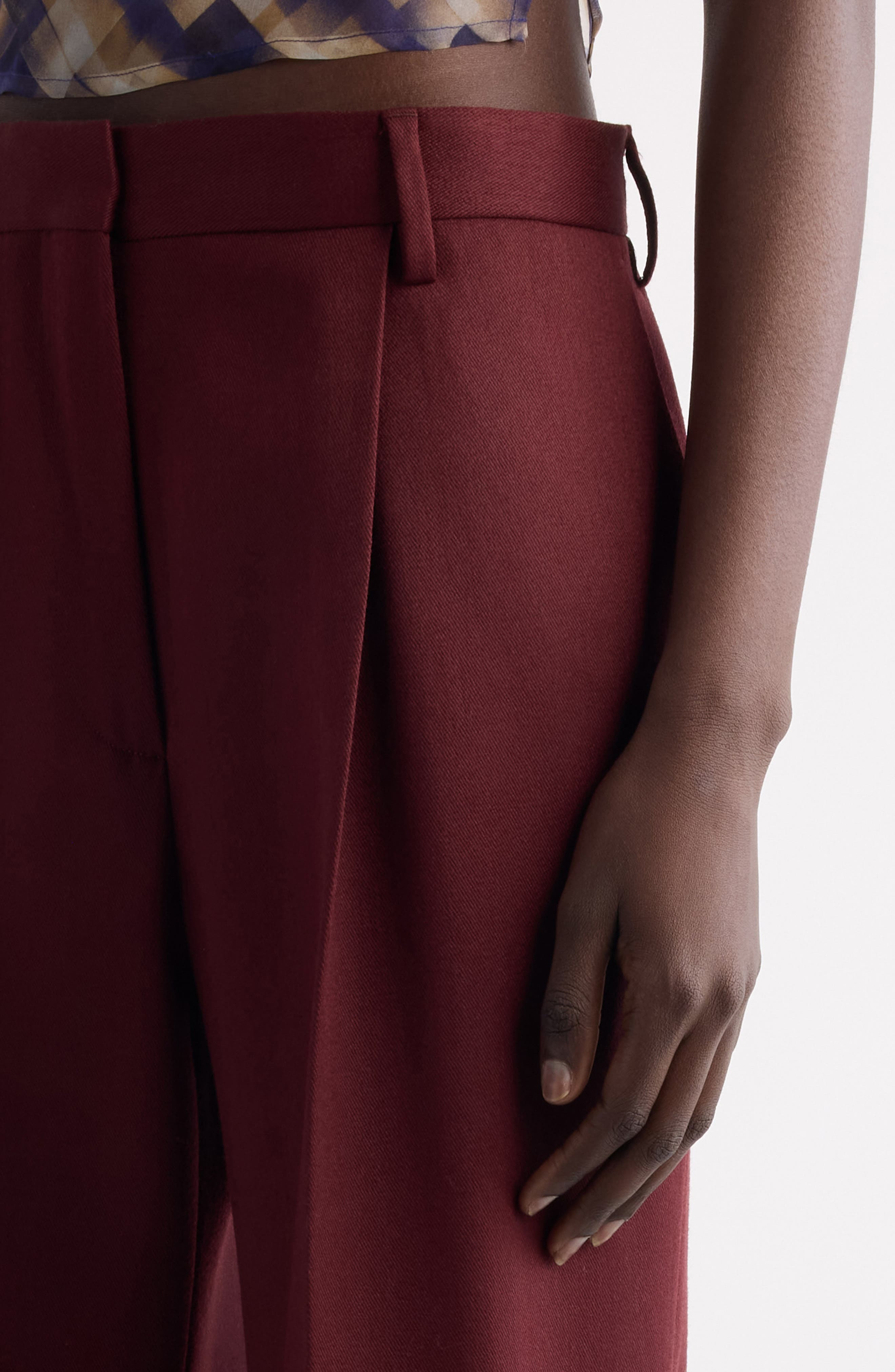 Dries Van Noten Portias Pleated Wool Pants in Brique at Nordstrom - 5