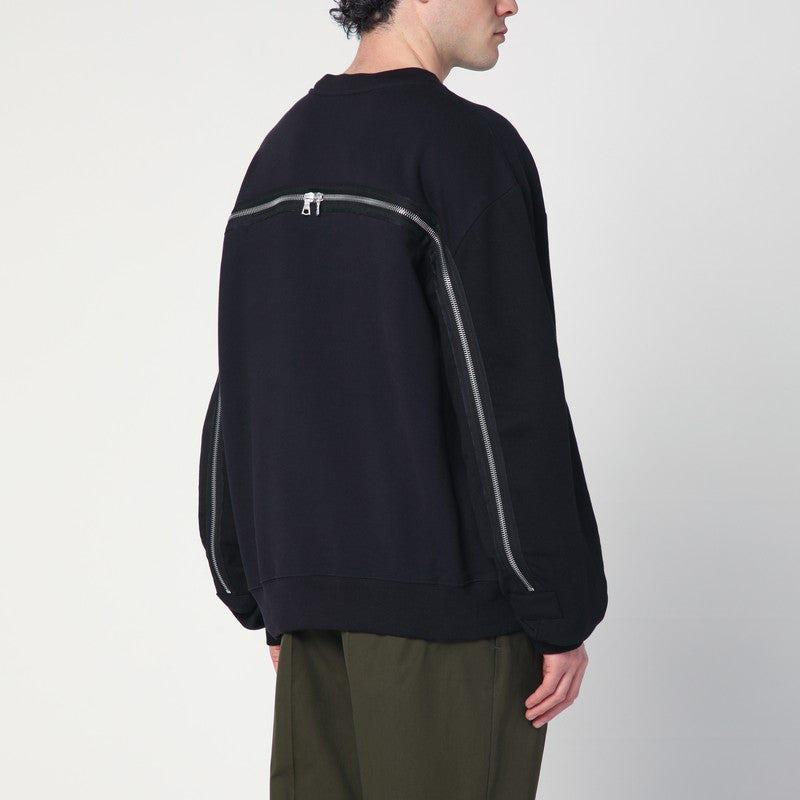 Dries Van Noten Navy Blue Sweatshirt With Zip Detail Men - 2