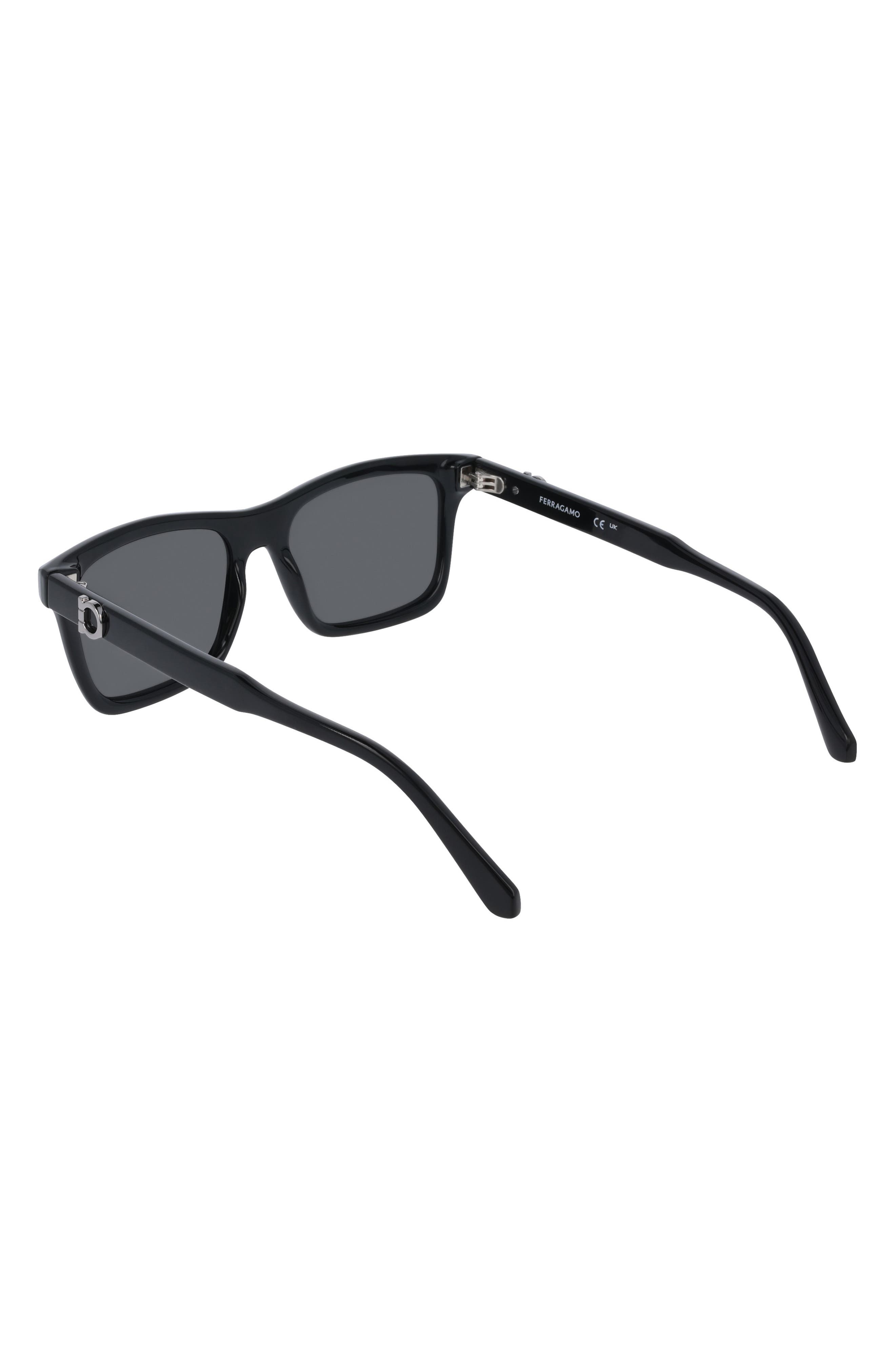 FERRAGAMO 55mm Rectangular Sunglasses in Black at Nordstrom - 4