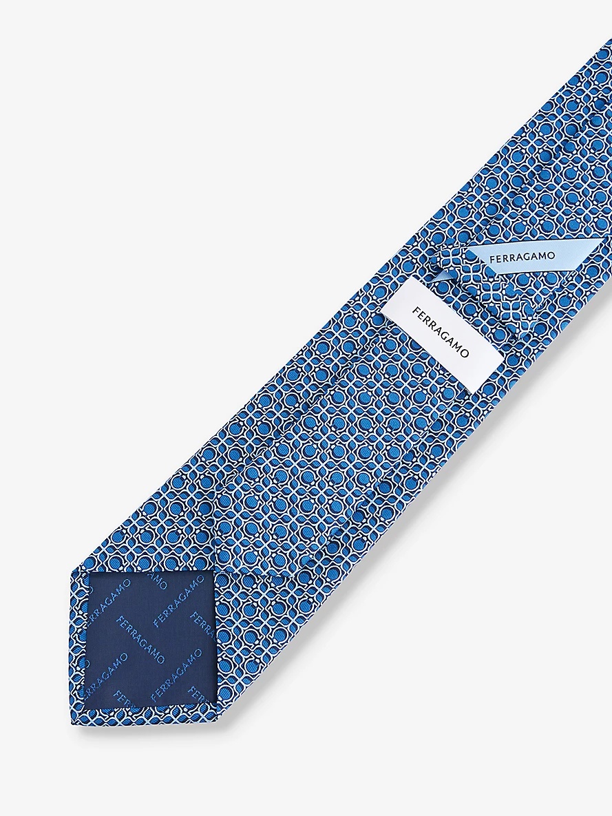 Totem geometric-print wide-blade silk tie - 4