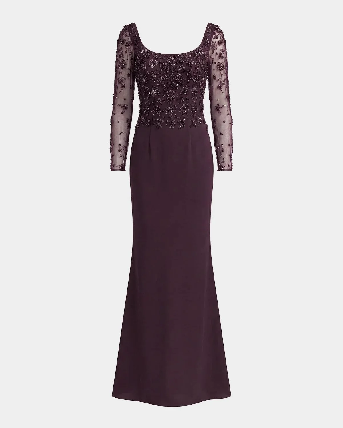 Beaded Jersey Column Gown - 1