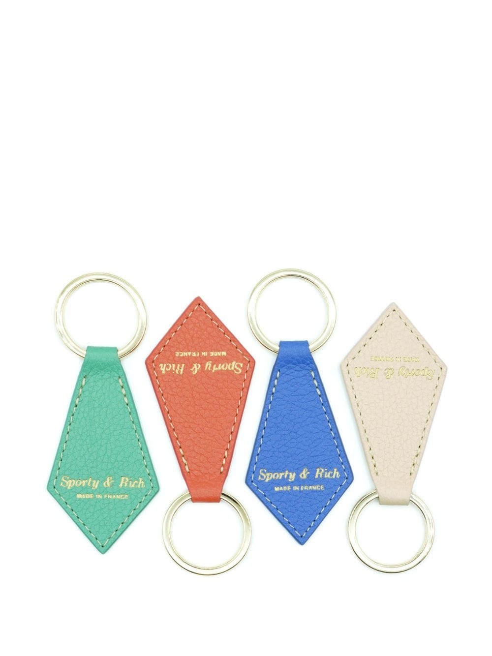 logo-print leather keychain - 3