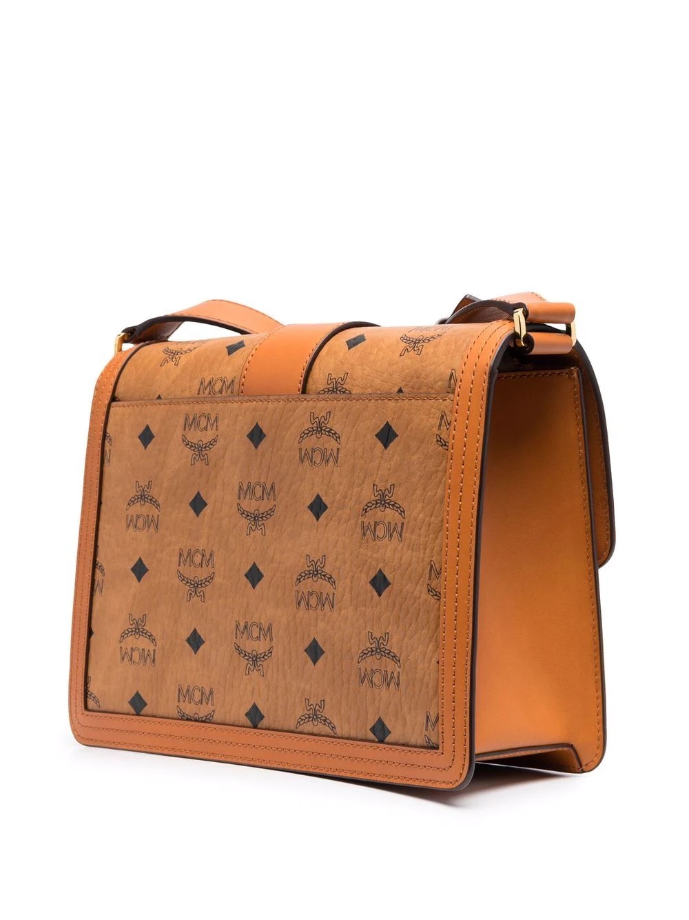 monogram leather shoulder bag - 3