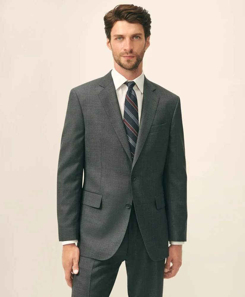 Classic Fit Wool Windowpane 1818 Suit - 1
