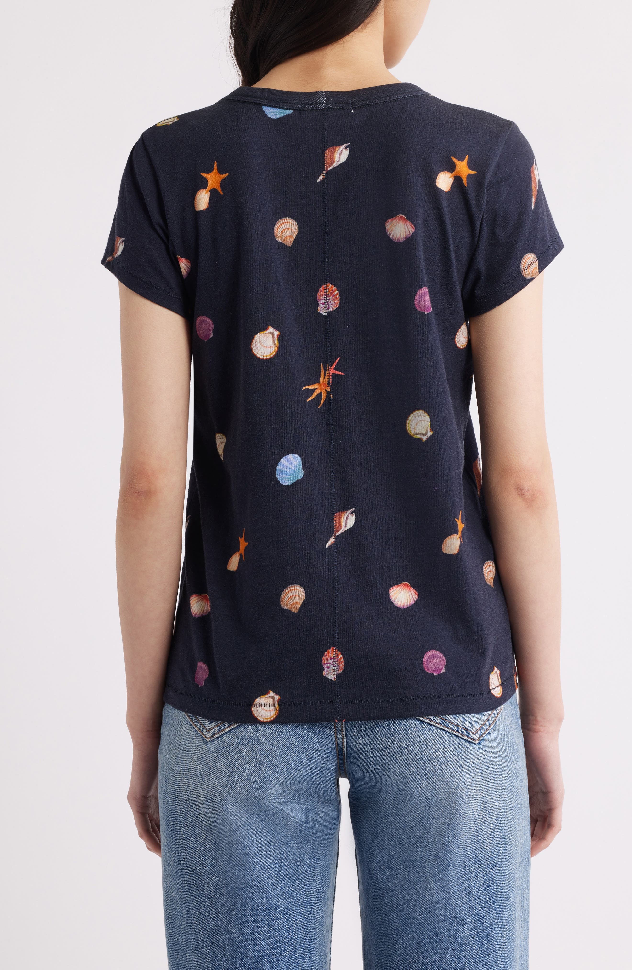 rag & bone Seashell Print Cotton T-Shirt in Salmt at Nordstrom - 2