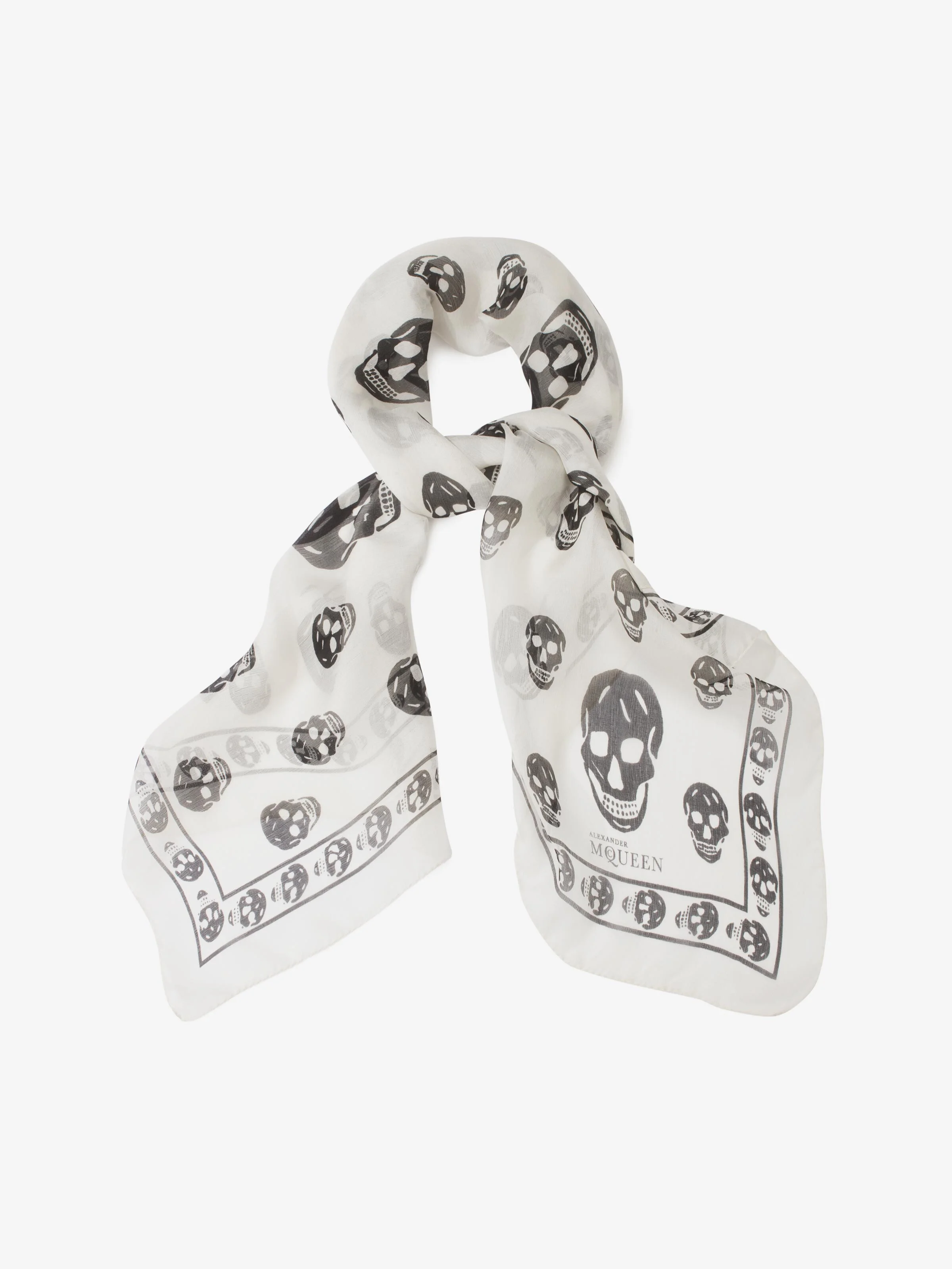 Classic Silk Skull Scarf - 1