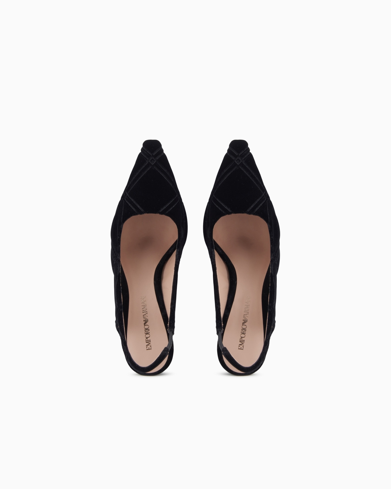 EMBOSSED MOTIF VELVET SLINGBACK COURT SHOES - 3