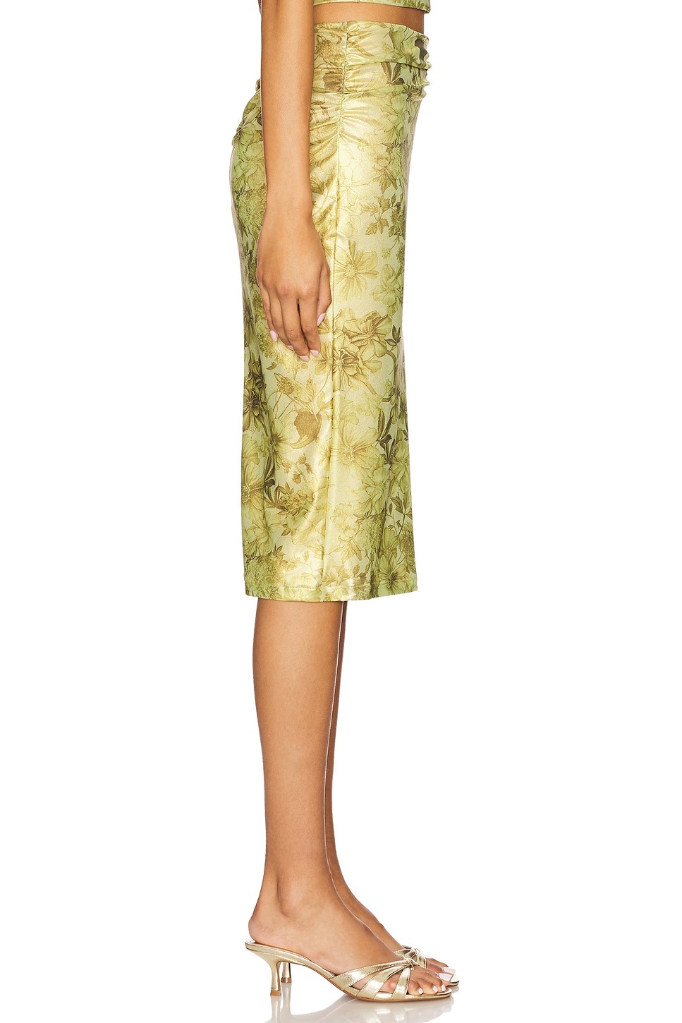 Printed Lame Midi Skirt - 3