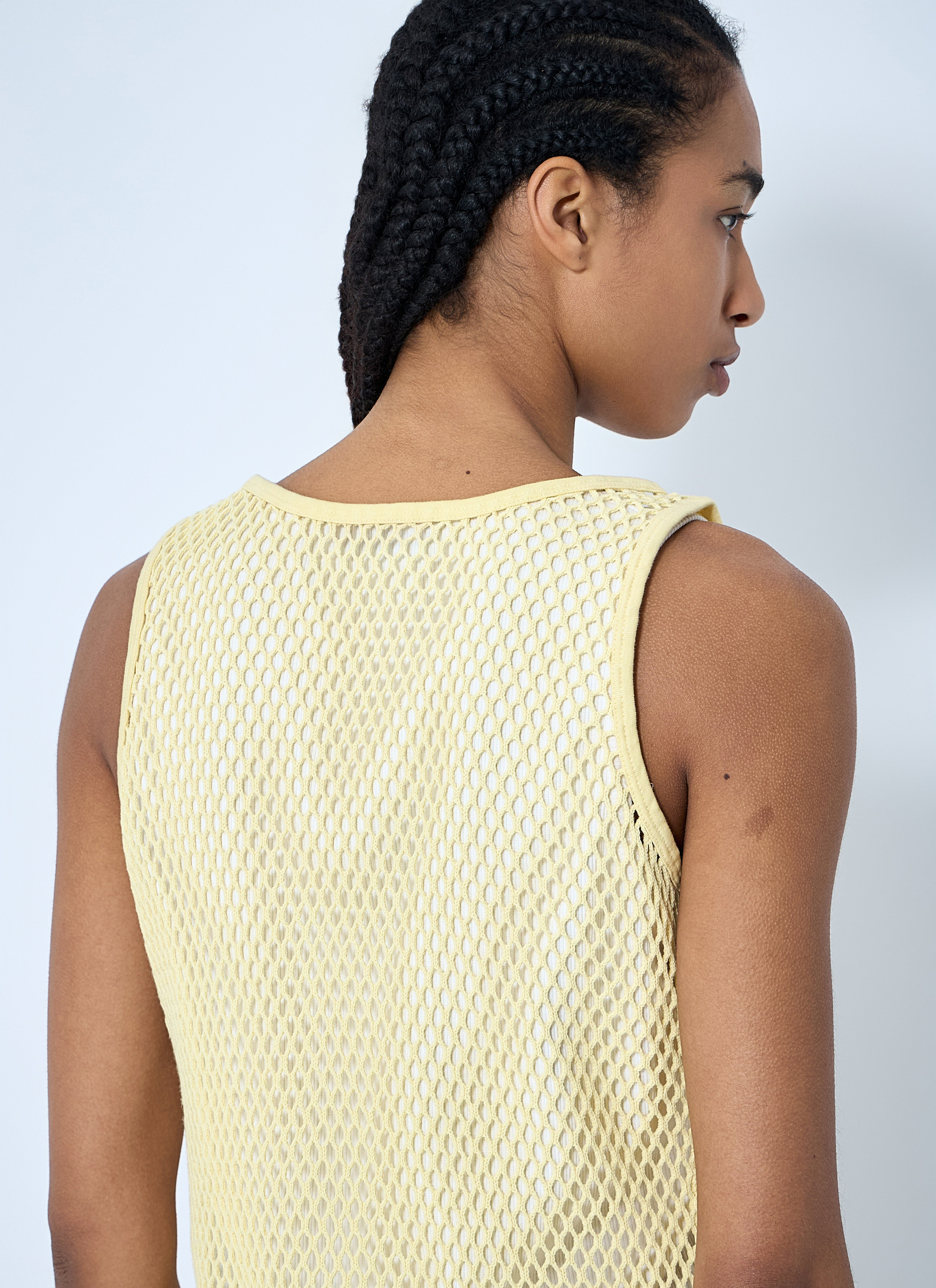 Prada Women Logo Plaque Open- Knit Tank Top - 6
