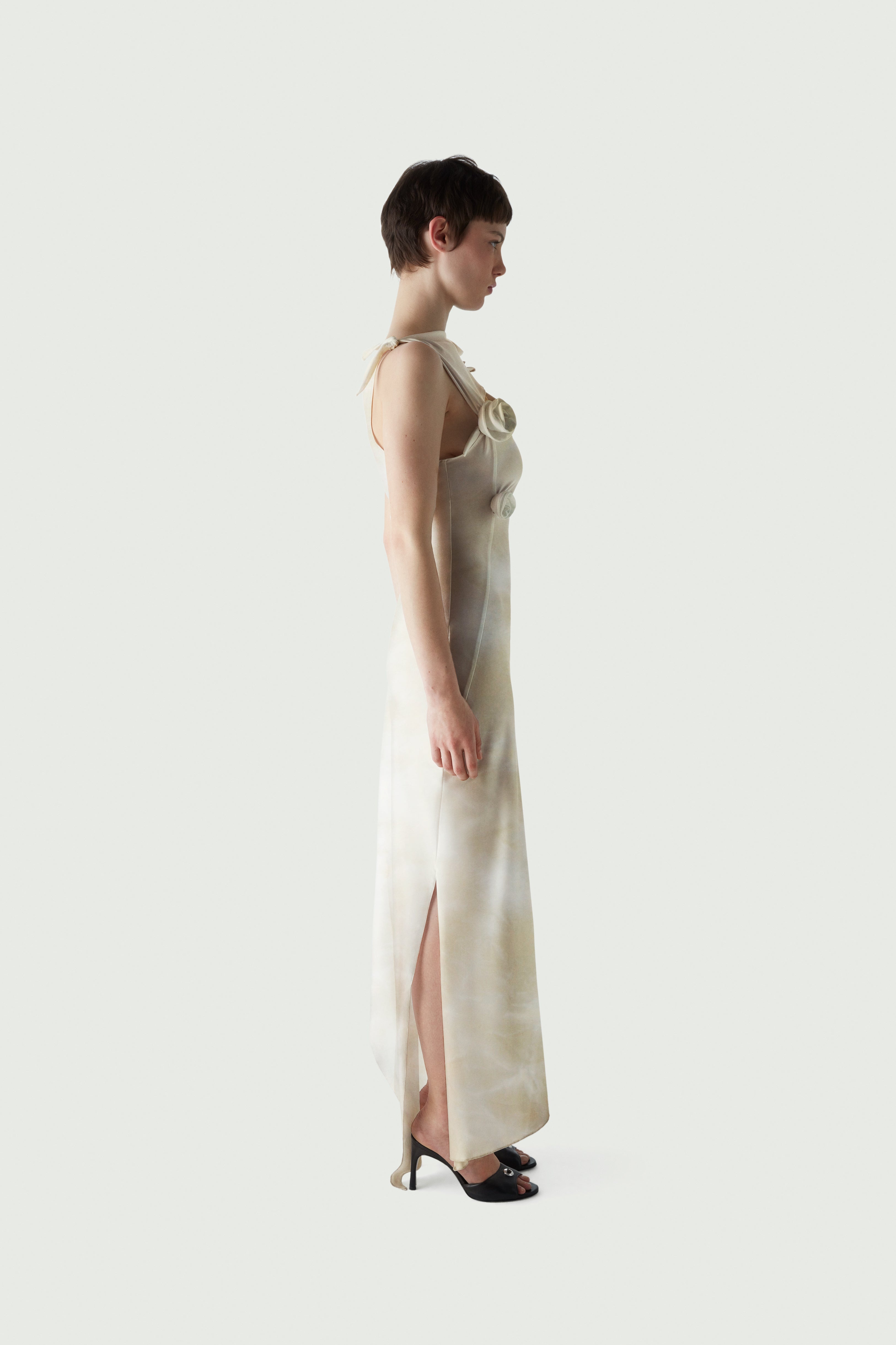 Asymmetric Flower Gown - 3