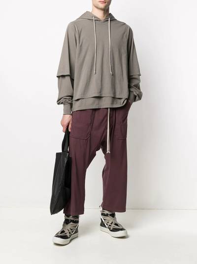 Rick Owens DRKSHDW layered drawstring hoodie outlook