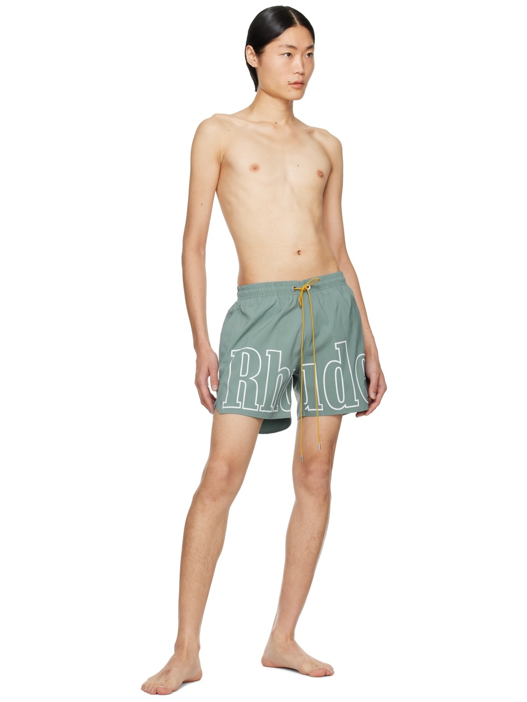 Green Printed Swim Shorts - 4