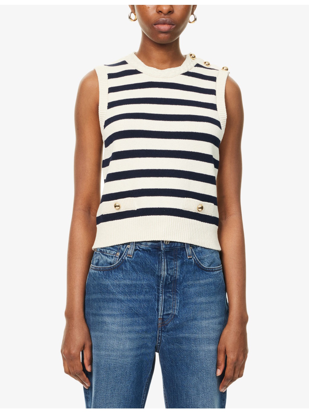 The Harbor Striped Cotton-Blend Vest - 3