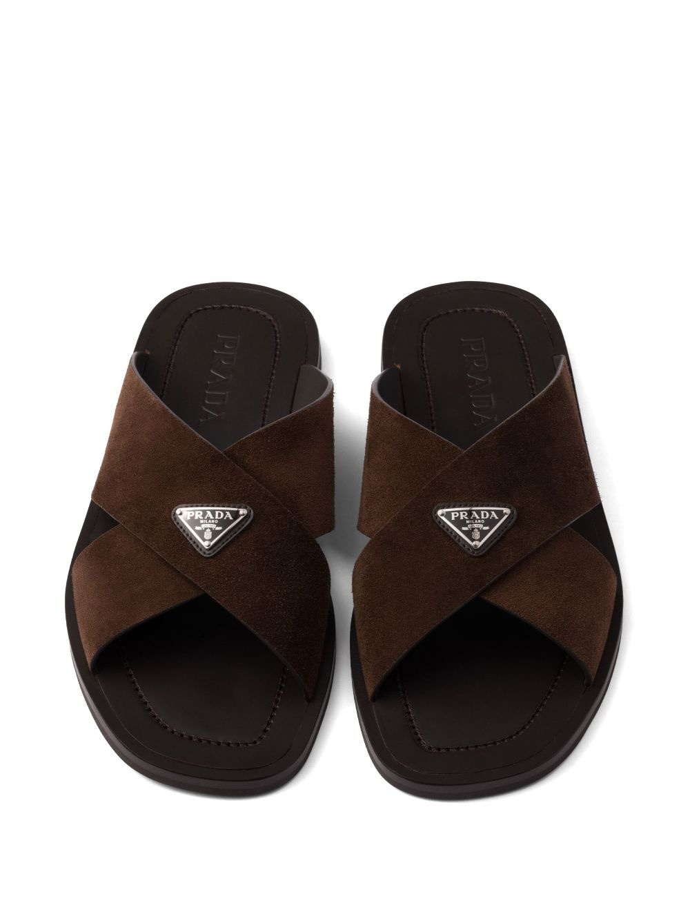 Suede crisscross slides - 4