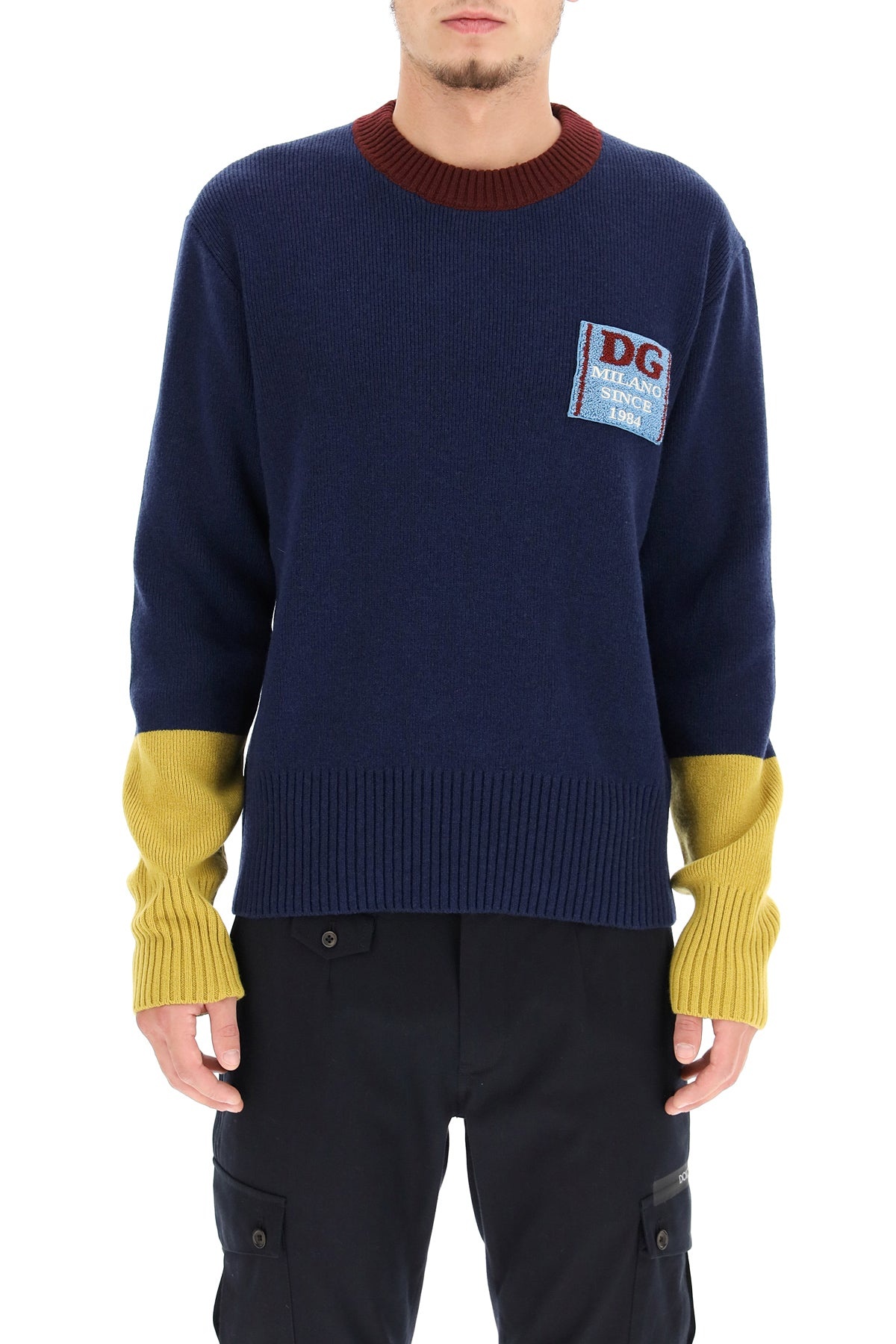 Dolce & Gabbana Wool Sweater With Logo Patch Men - 2
