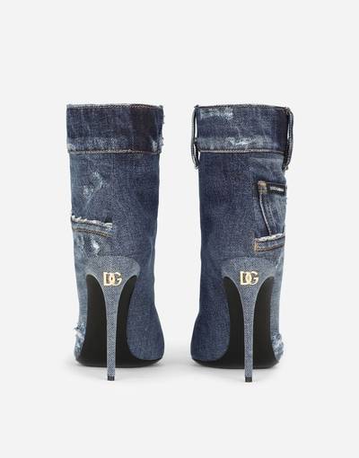 Dolce & Gabbana Patchwork denim ankle boots outlook