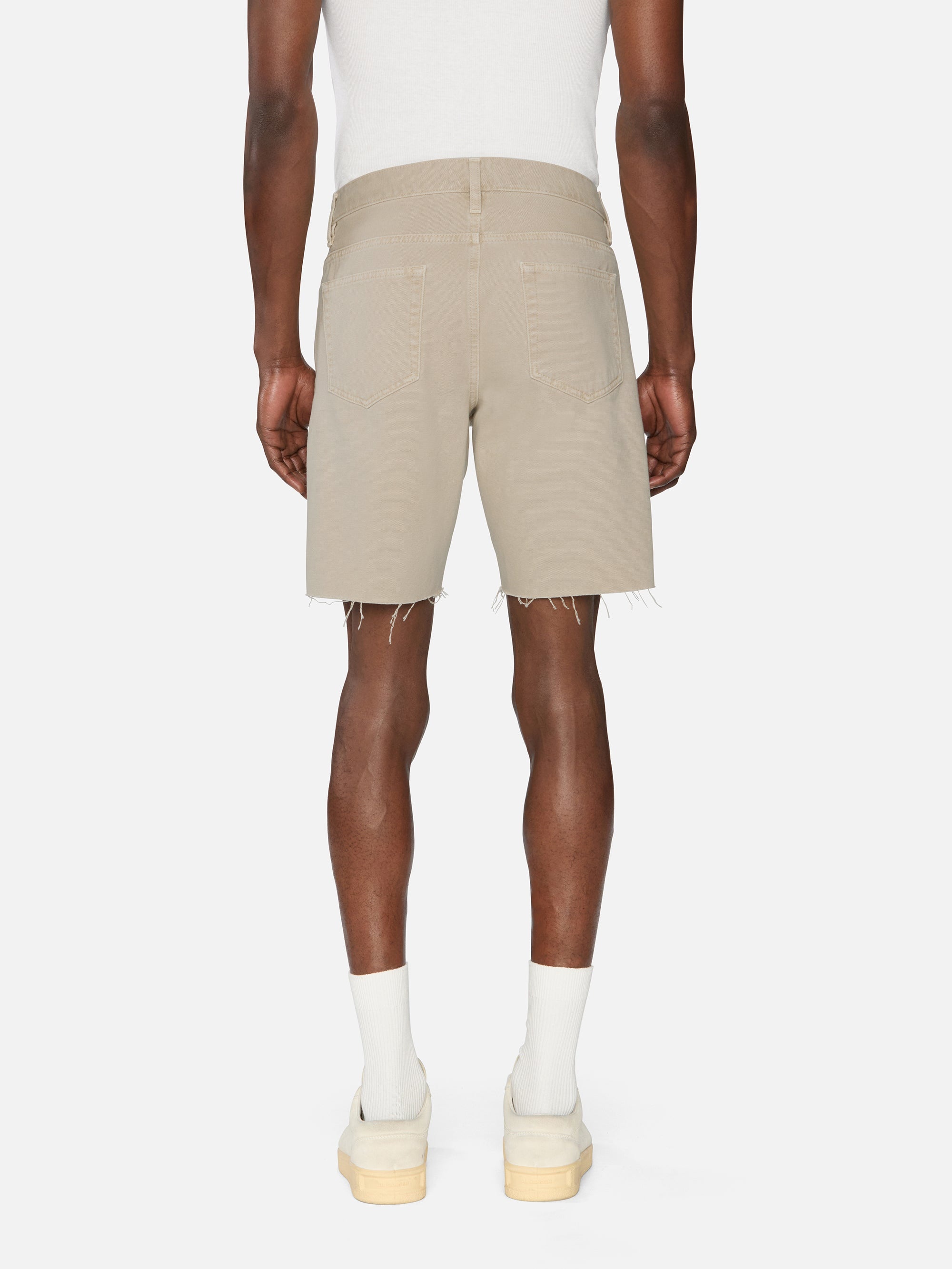Relaxed Short Raw Hem in Beach Sand - 7