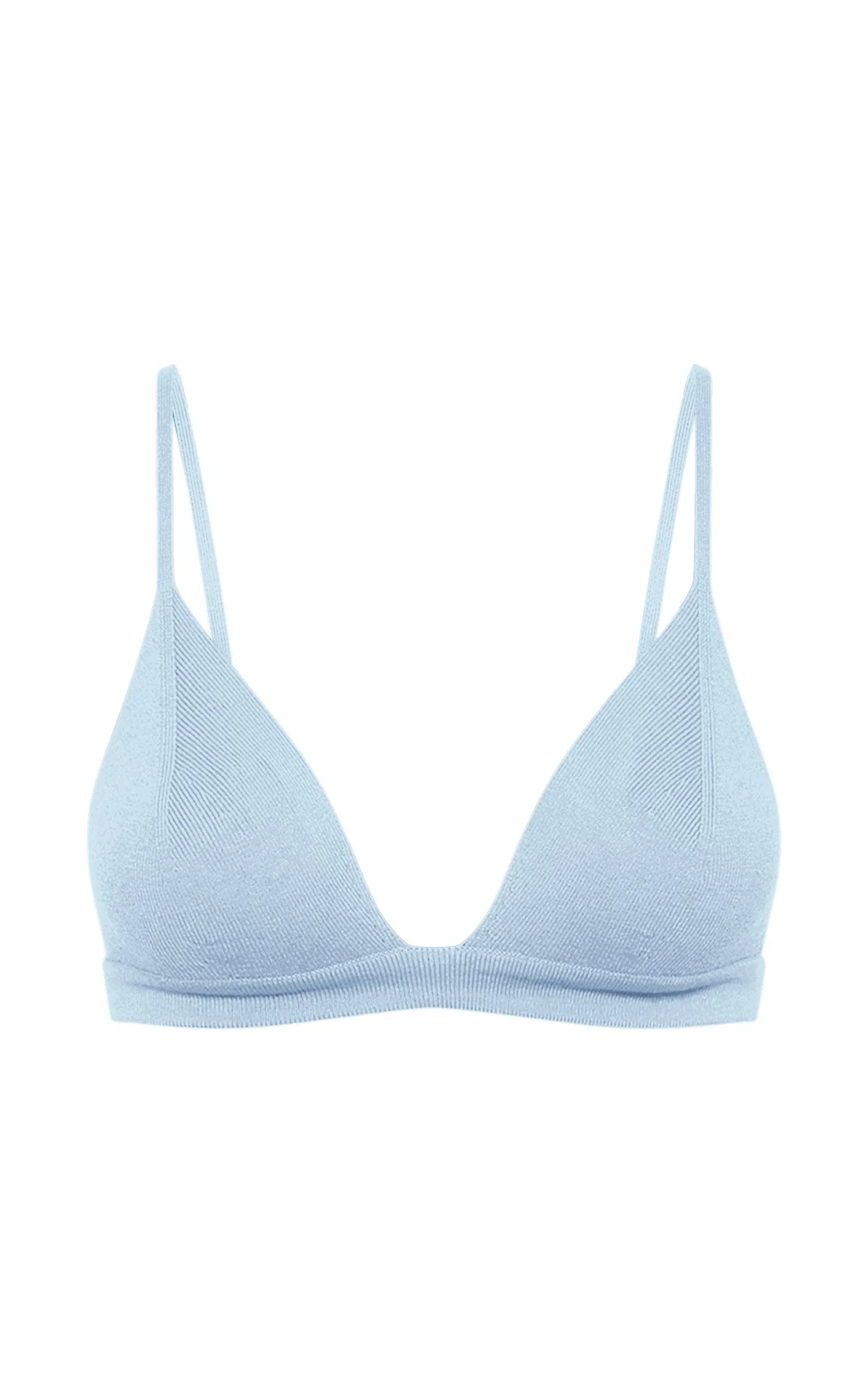 Chevier Knit Bra in Light Blue Merino Wool - 1