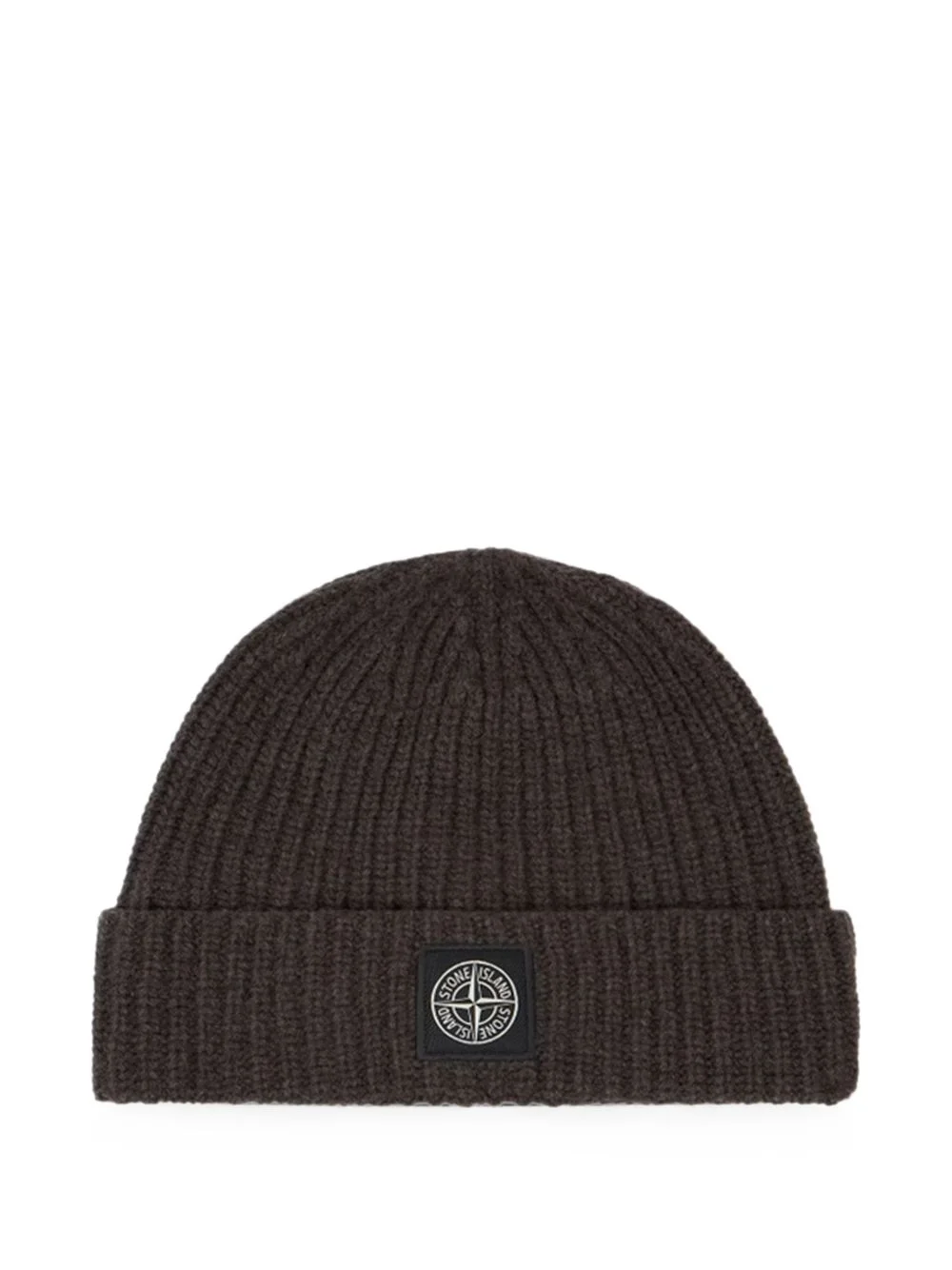 logo-patch ribbed-knit beanie hat - 1