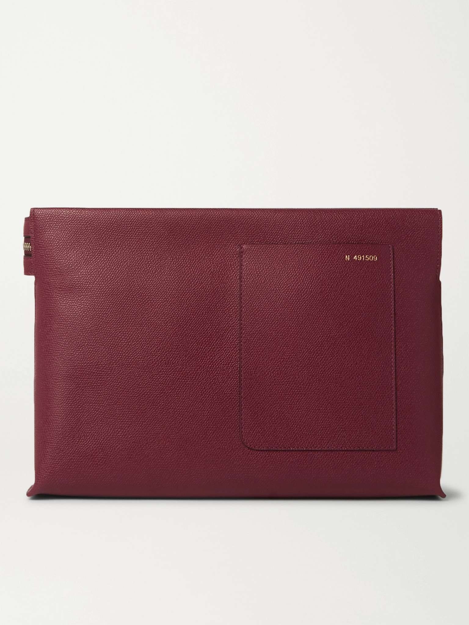 Pebble-Grain Leather Pouch - 1