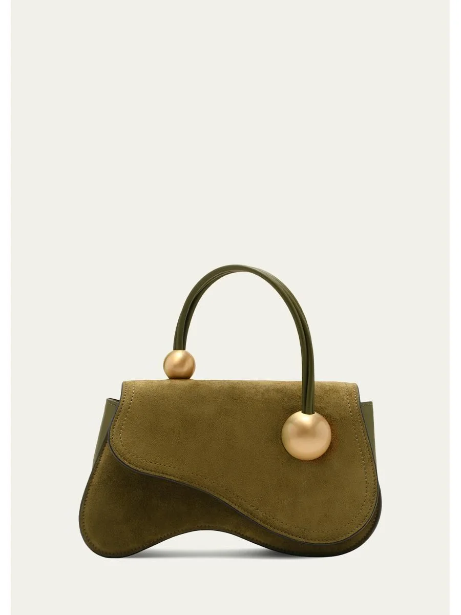 Kazia Beaded Suede Top-Handle Bag - 1