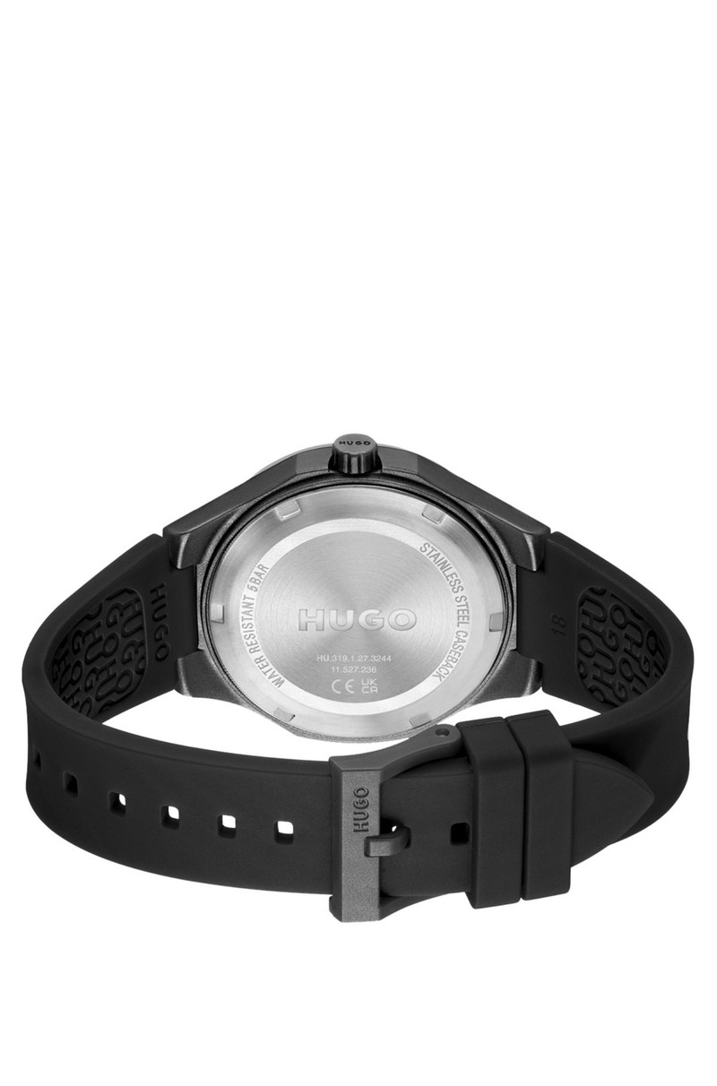 LIT FOR HIM BLACK WATCH WITH RED LOGO DETAILING 3