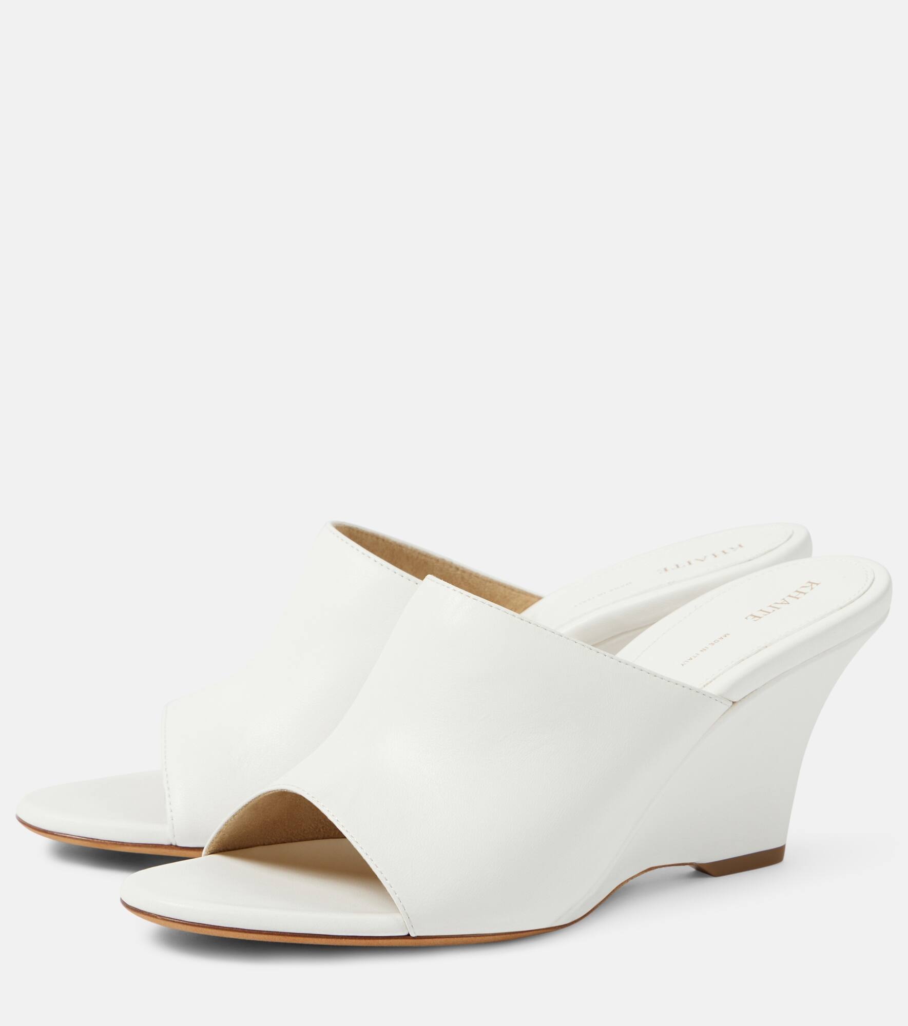 Marion leather wedge mules - 5