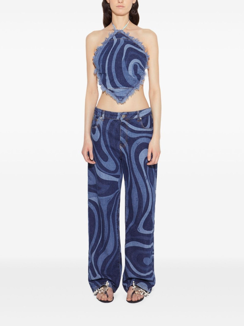 PUCCI denim halterneck top outlook