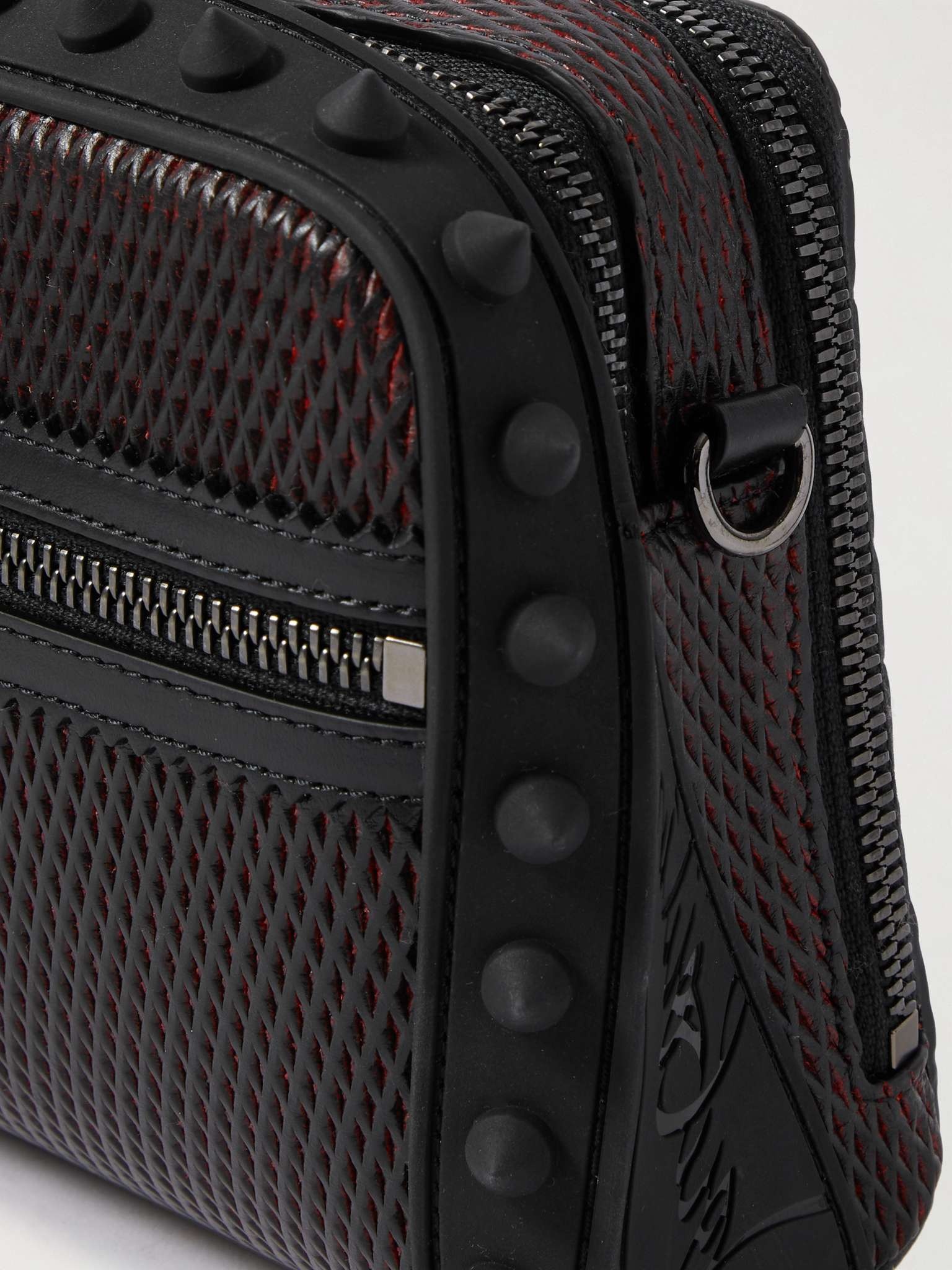 Christian Louboutin Loubitown Rubber and LeatherTrimmed Mesh Messenger