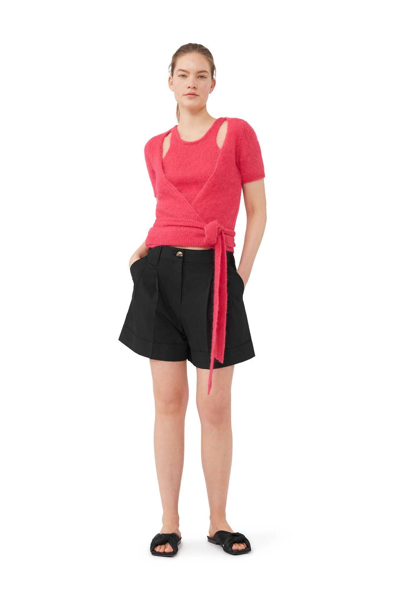 DRAPEY MELANGE SHORTS - 3
