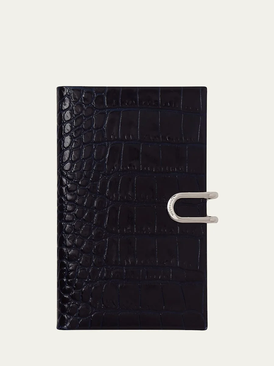 Panama 2026 Weekly Agenda in Mara Croc-Embossed Leather - 1