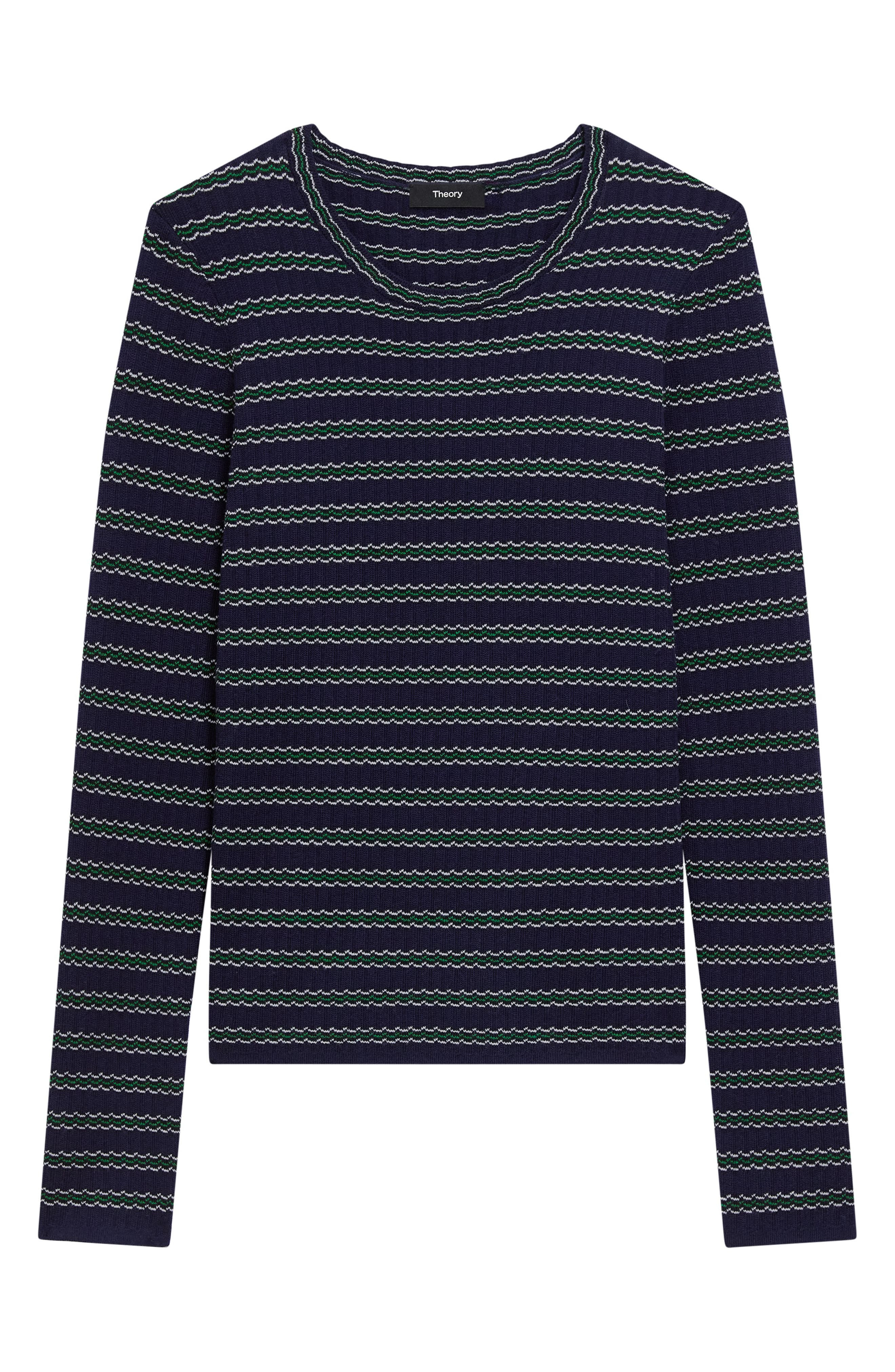 Theory Stripe Merino Wool Sweater in Deep Navy Multi at Nordstrom - 5
