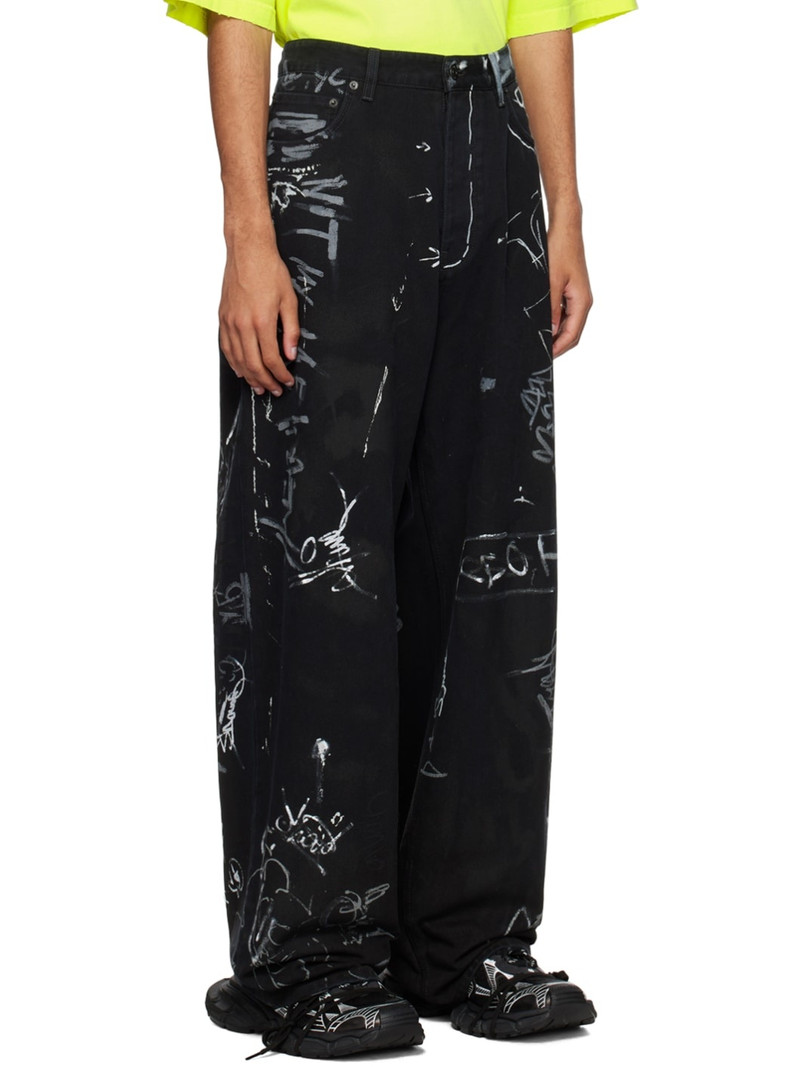 Black Printed Jeans 2