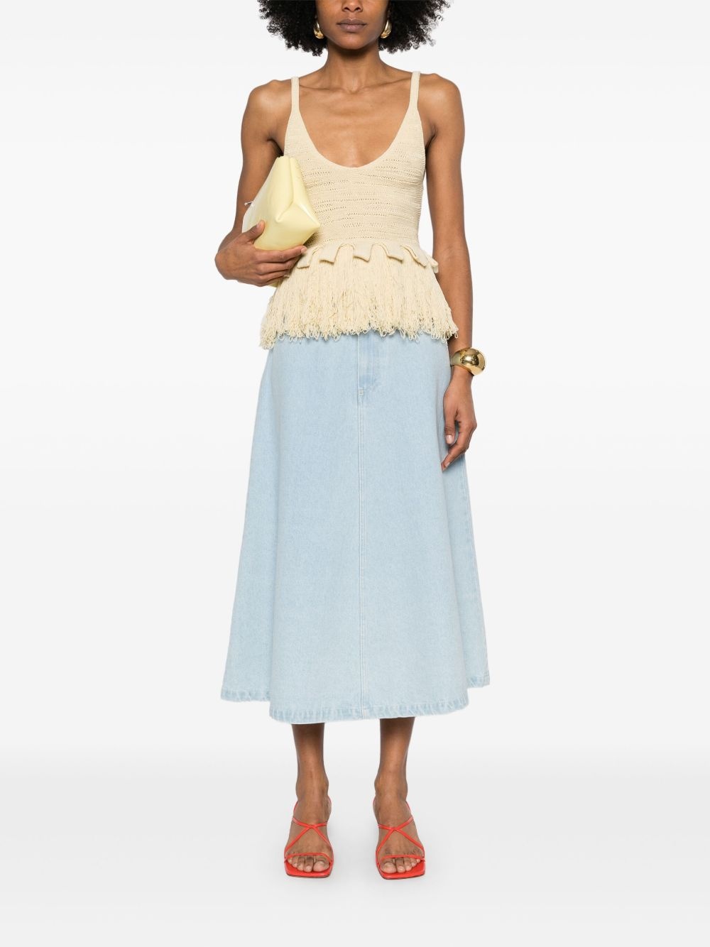 denim midi skirt - 2