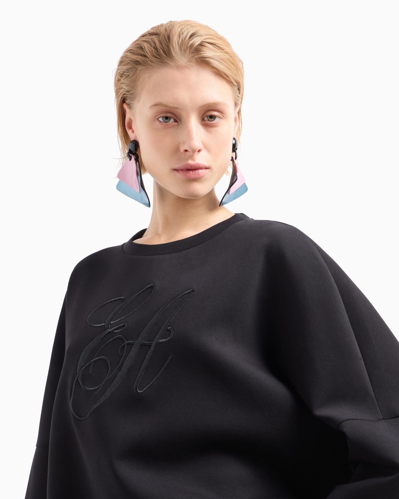 DOUBLE-JERSEY SWEATSHIRT WITH OVERSIZED LOGO EMBROIDERY - 5