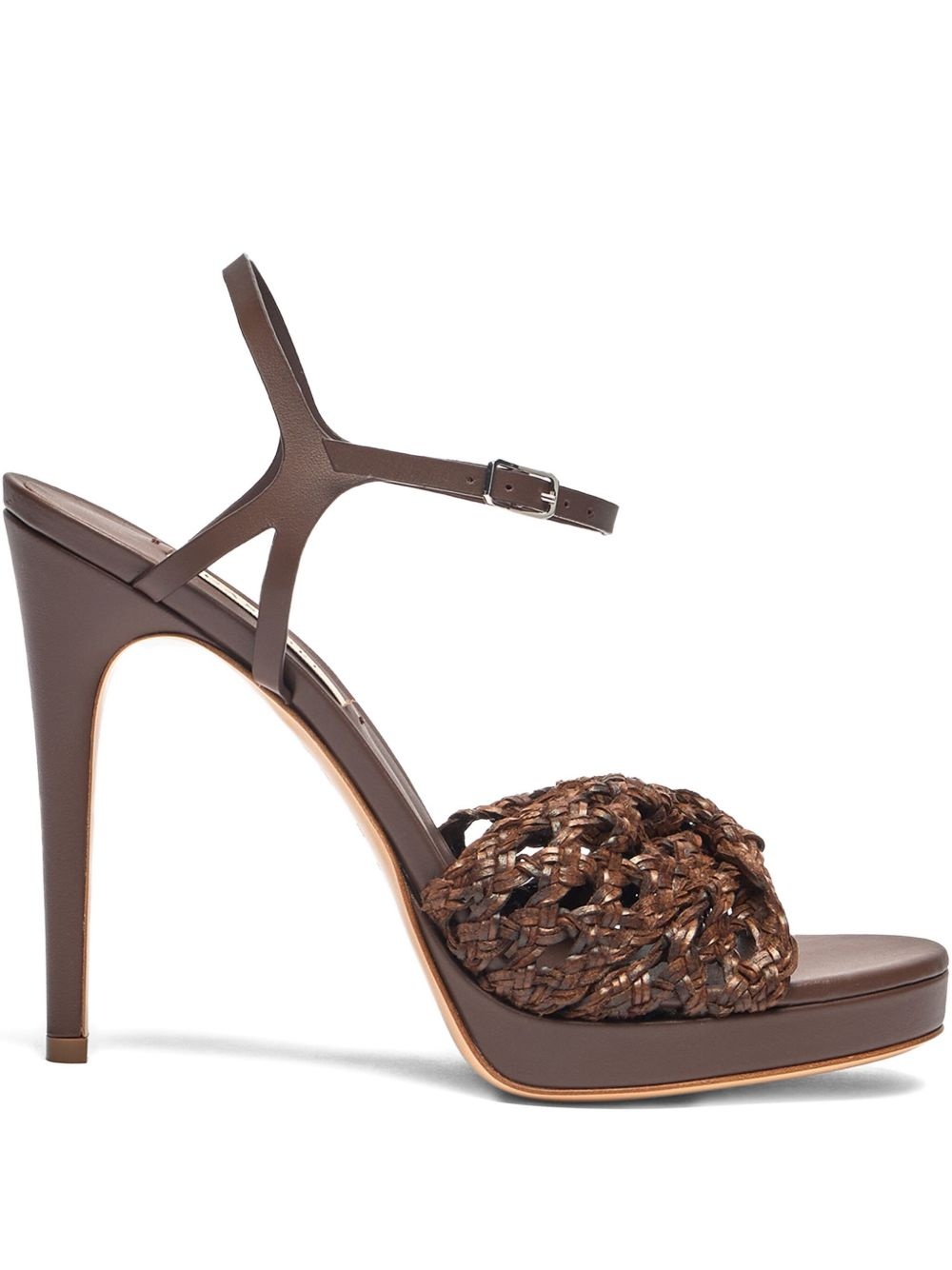 100mm woven heeled sandals - 1