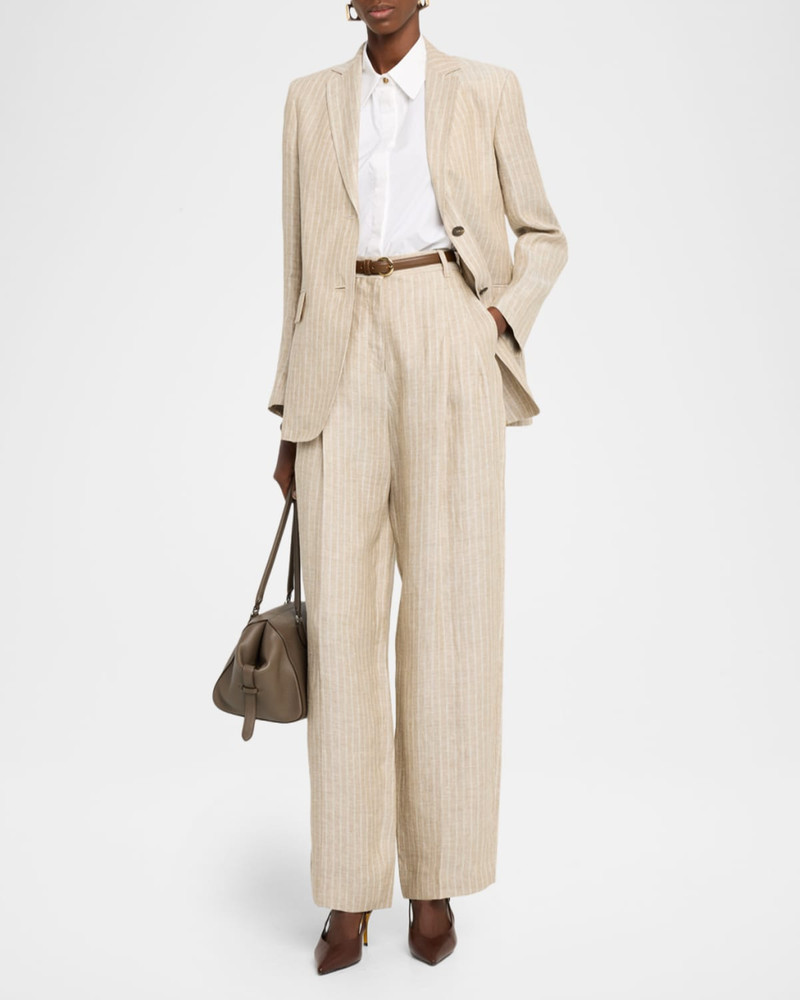 Max Mara Studio Elogio Pinstripe Linen Blazer outlook