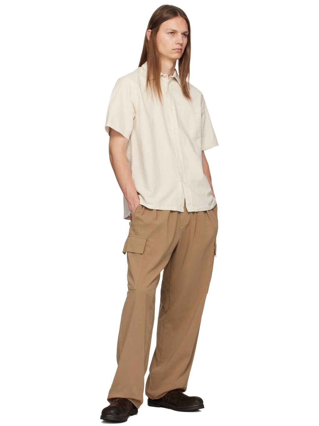 Tan Drawstring Cargo Pants - 4