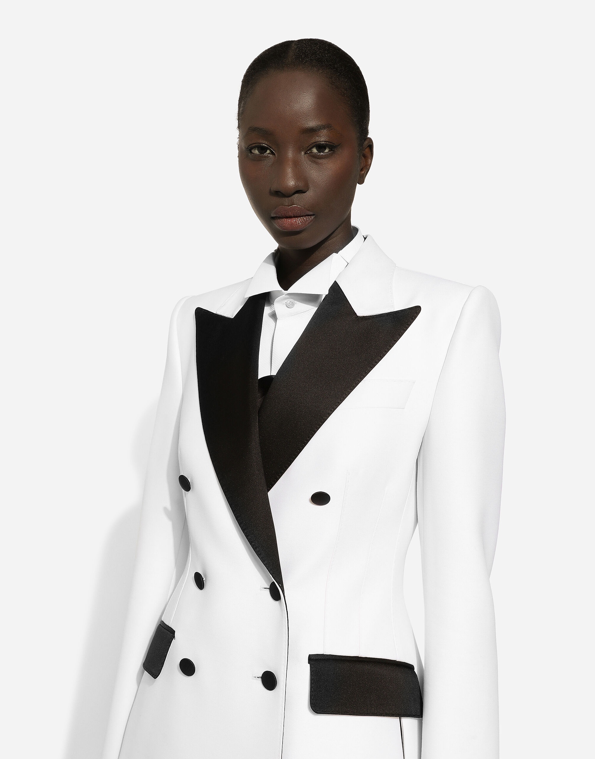 Double-breasted faille Turlington tuxedo blazer - 6