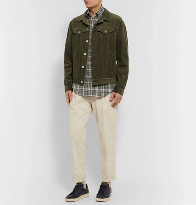 Brunello Cucinelli Button-Down Collar Checked Cotton-Twill Shirt outlook