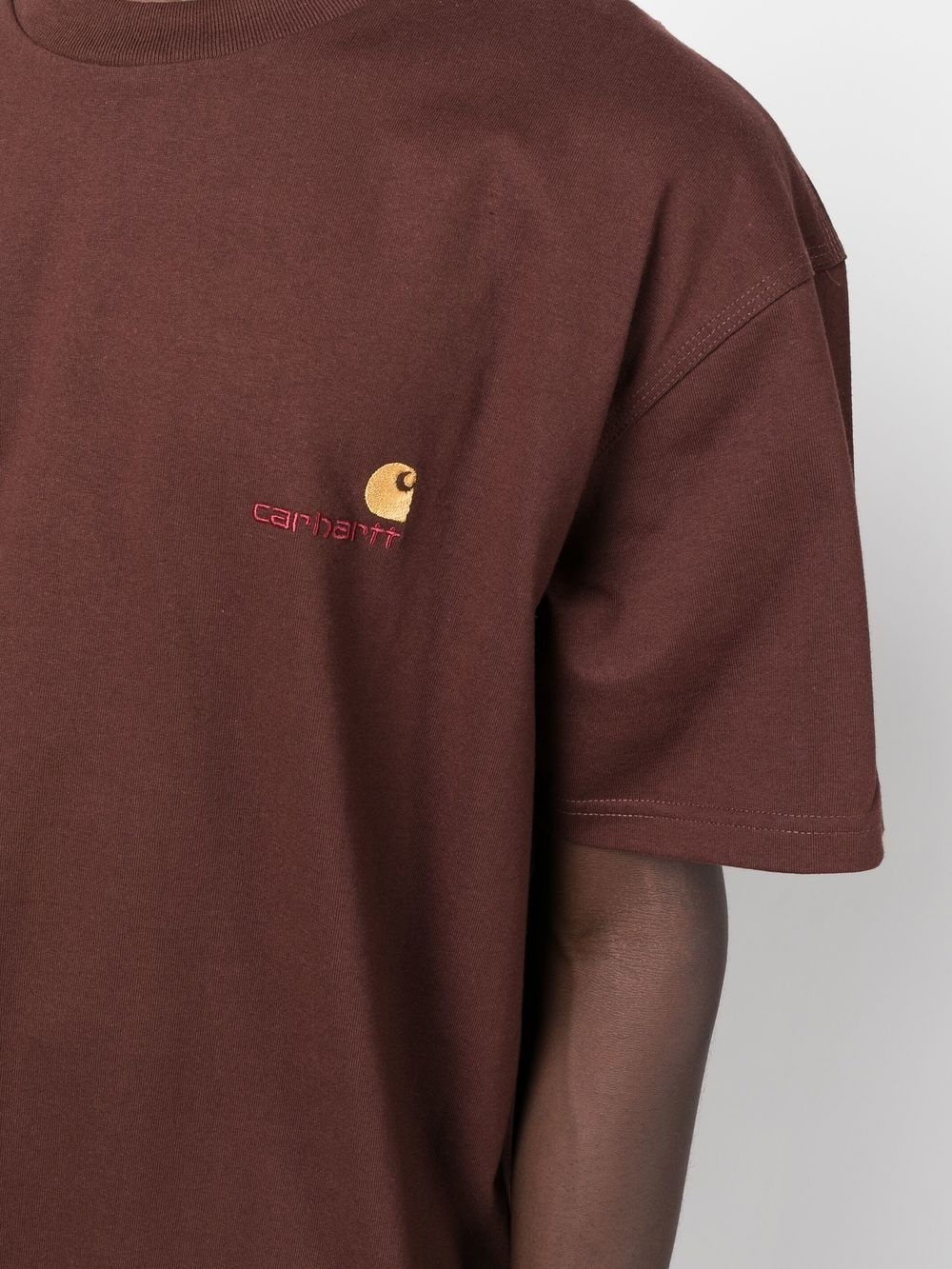 logo-embroidered cotton T-shirt - 4