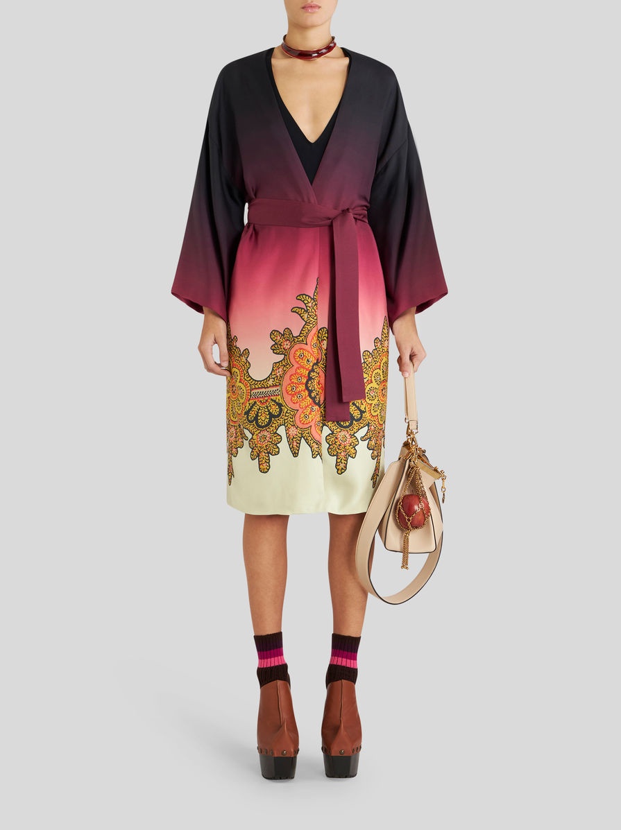 COLOUR SHADED TWILL DUSTER COAT - 4