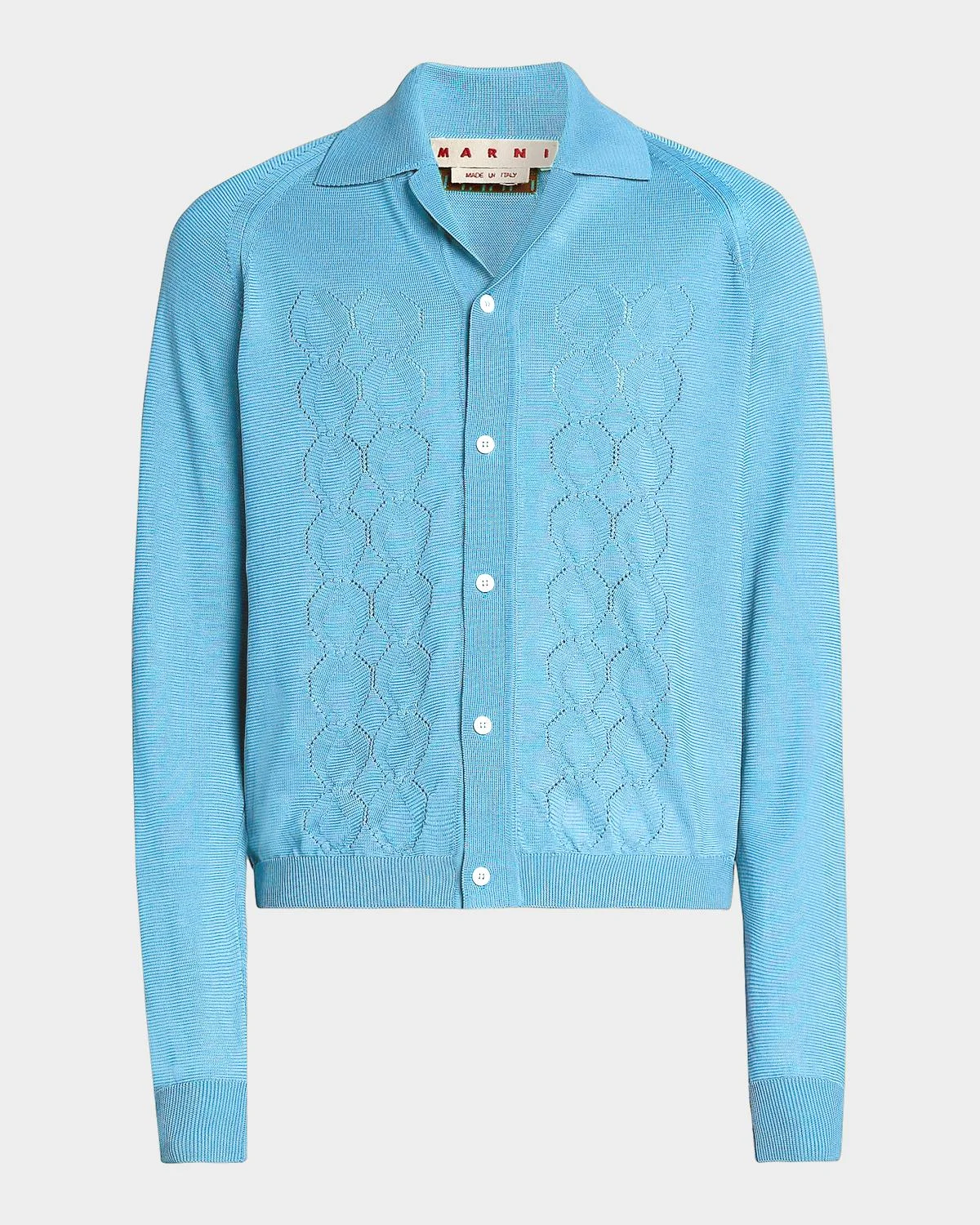 Men's Pointelle Knit Cardigan - 1